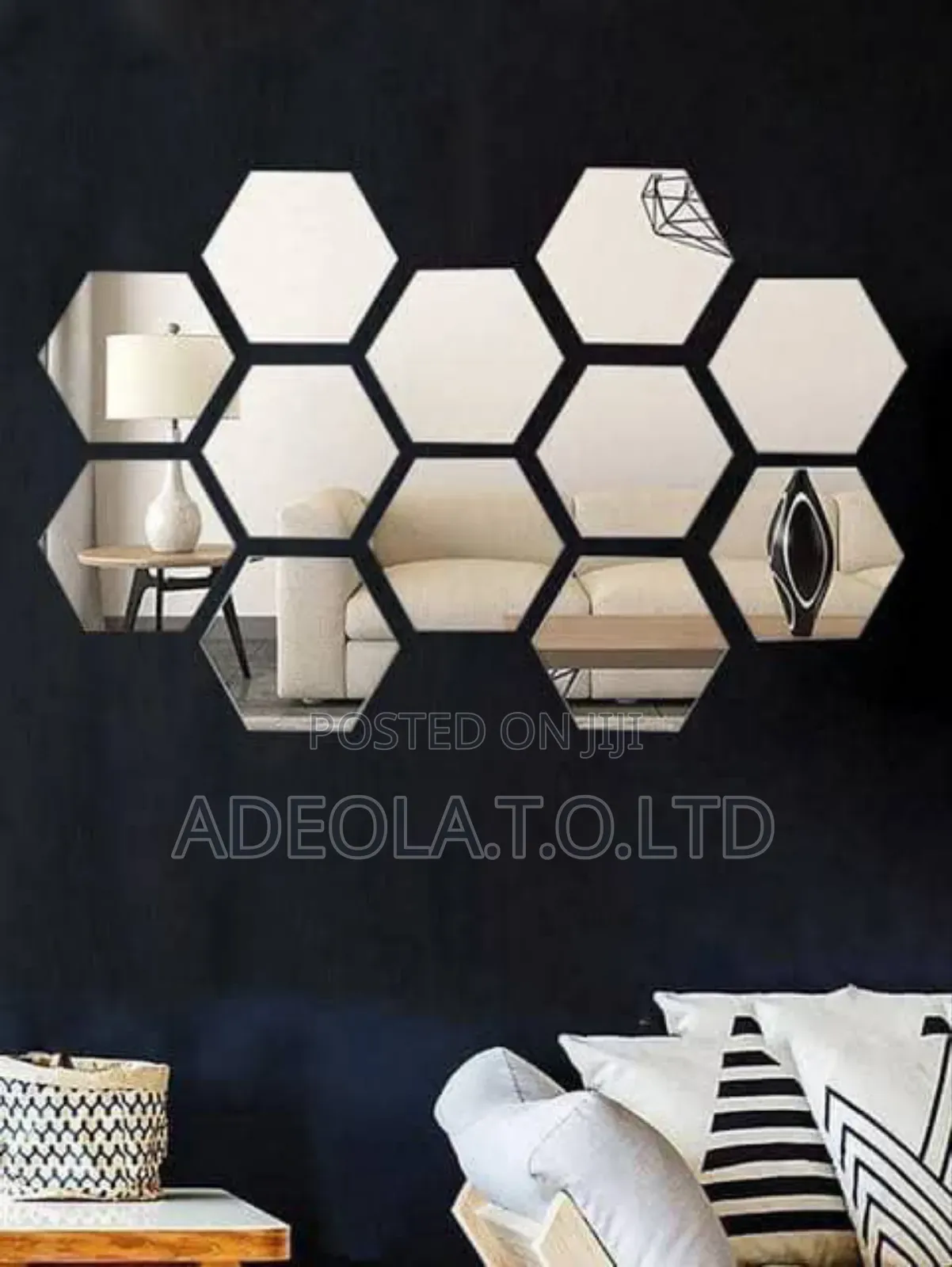 12pcs Hexagon Flexible Deco Mirror