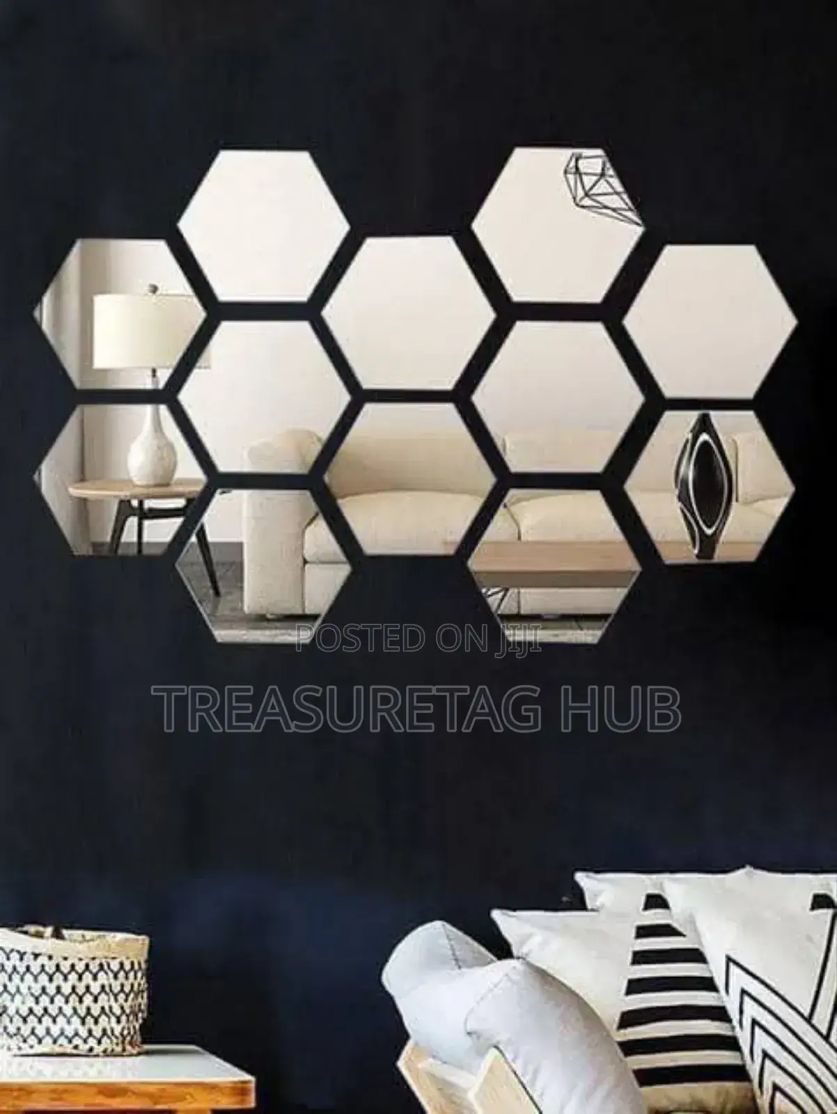 12pcs Hexagon Flexible Deco Mirror