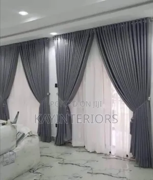 Gray Color Turkish Curtains Fabrics and Accessories