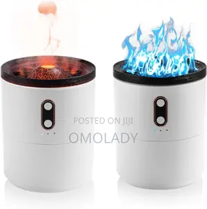 Mushroom Decor Humidifier Volcano Flame Fire