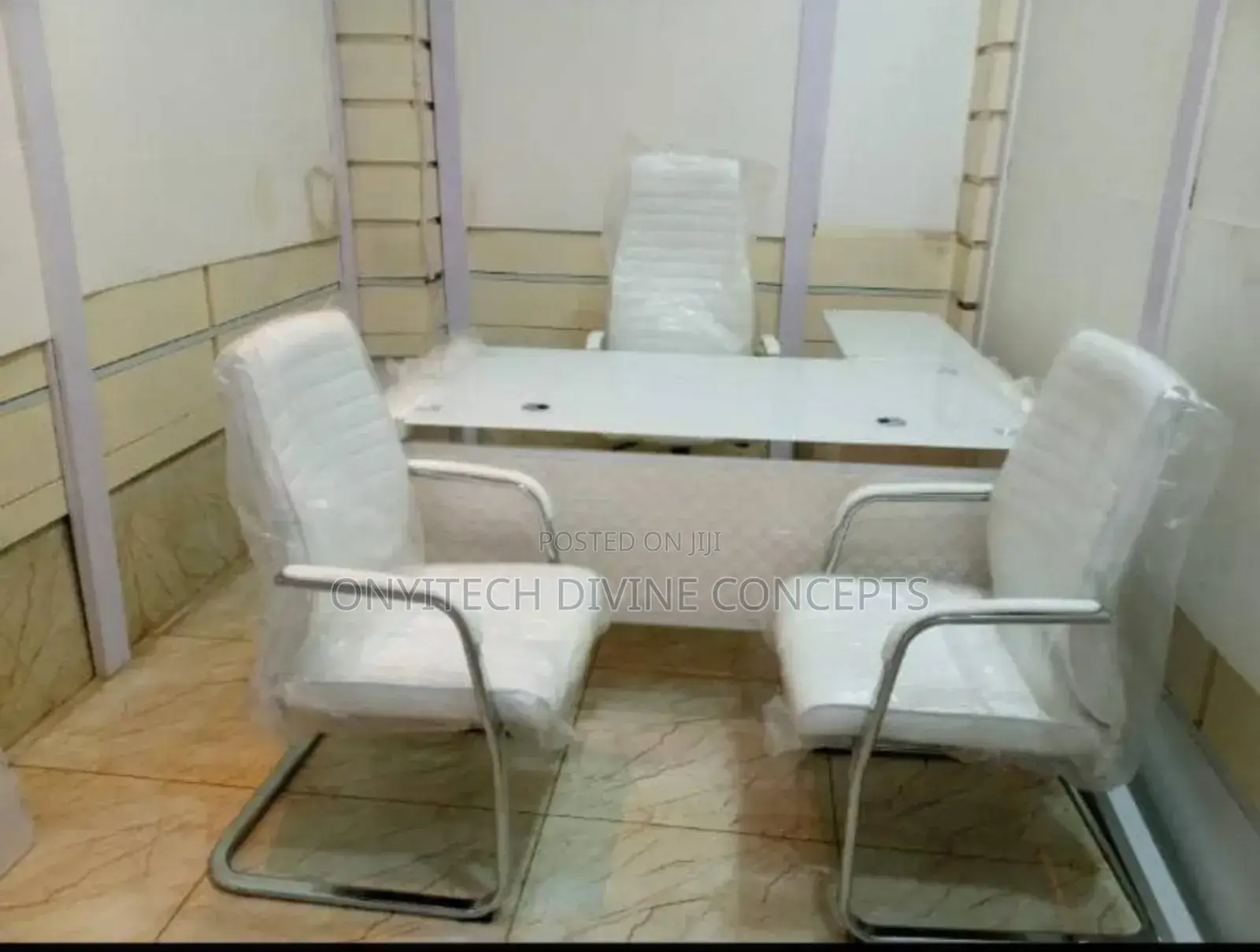 White Executive Glass Table