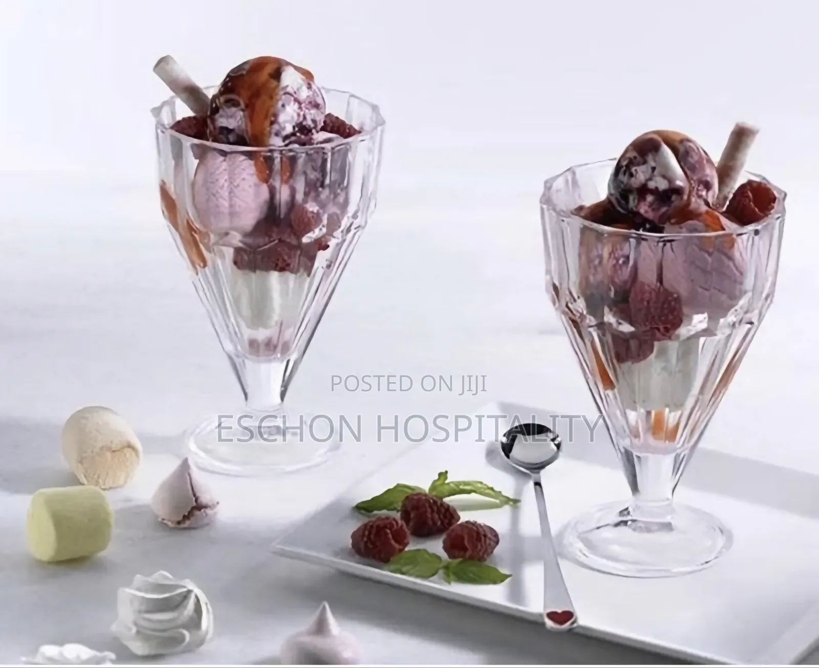 Paşabahçe Pleats Crystal Ice Cream Bowls / Cups
