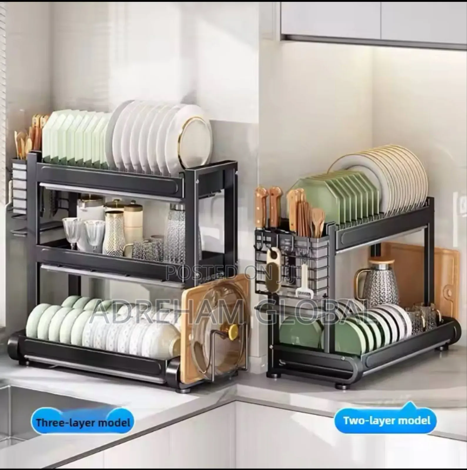 Quality 2-tier Dish Rack Stainless Steel Cutlery Organizer
