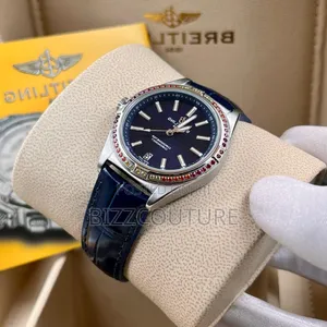 Original Breitling Black Leather Strap Watch