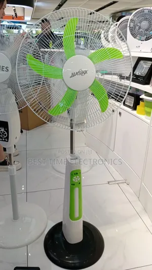 Photo - Masika 18" Solar Rechargeable Standing Fan With Bulbs