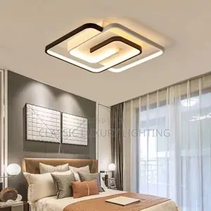 Photo - Bedroom Led Chandelier Light Black White Square Modern Light