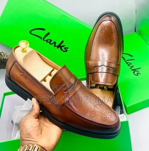 Brown Color Clark's Leather Shoe