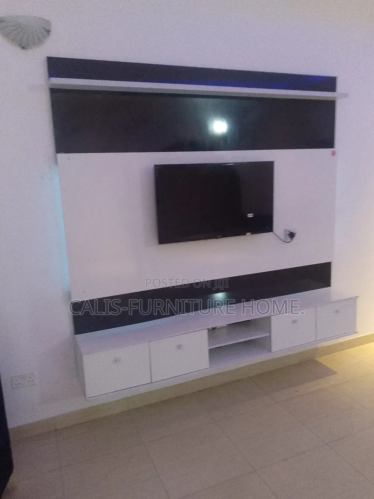 7ft X 7ft Tv Console (White and Black)