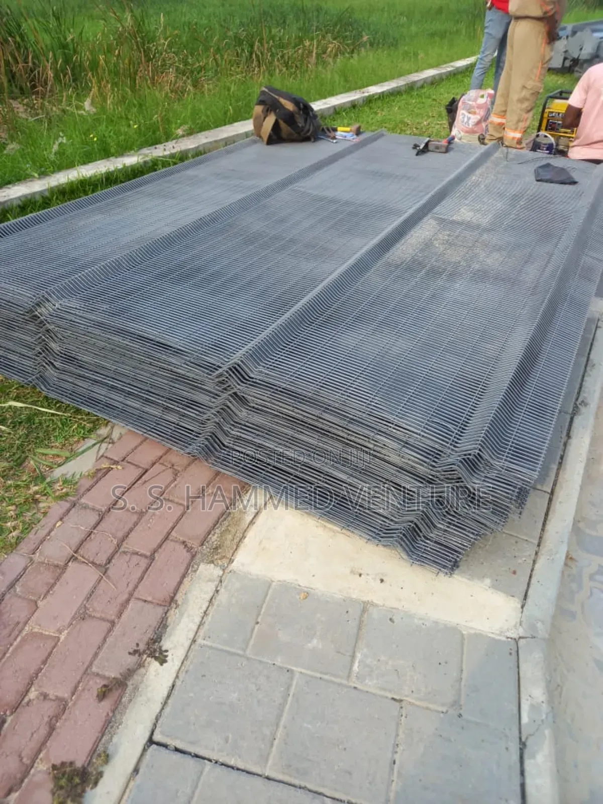Gray Colour Panels Mesh Wires