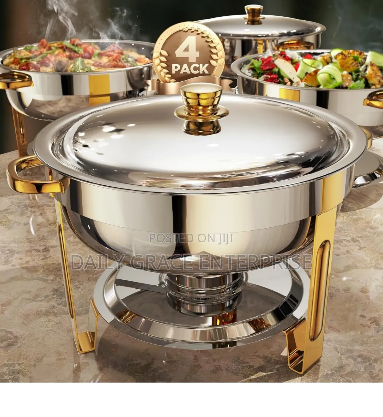 Zilode 4 Pack Chaffing Dish 5qt -Round