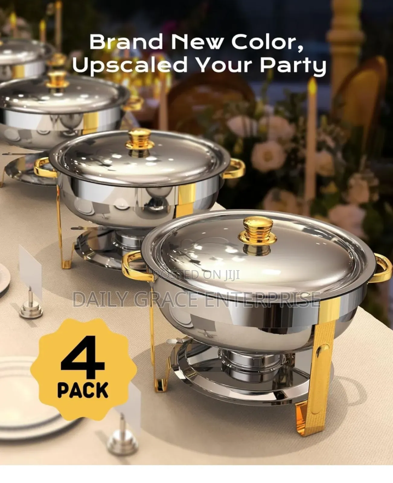 Zilode 4 Pack Chaffing Dish 5qt -Round