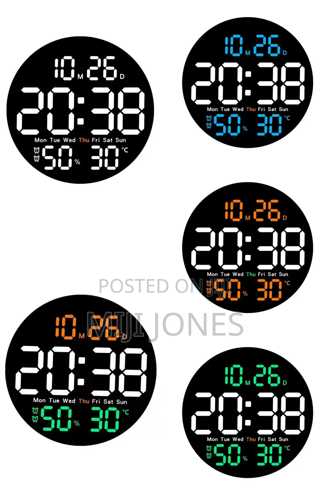 25.4 Cm Round Led Wall Clock Remote