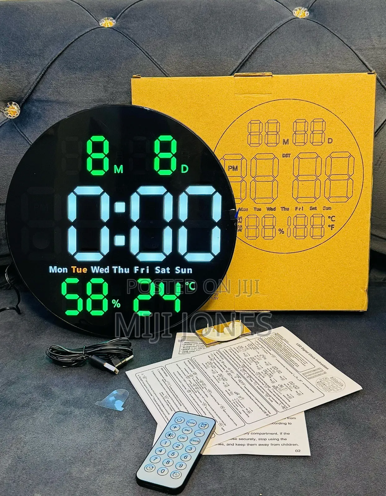 25.4 Cm Round Led Wall Clock Remote