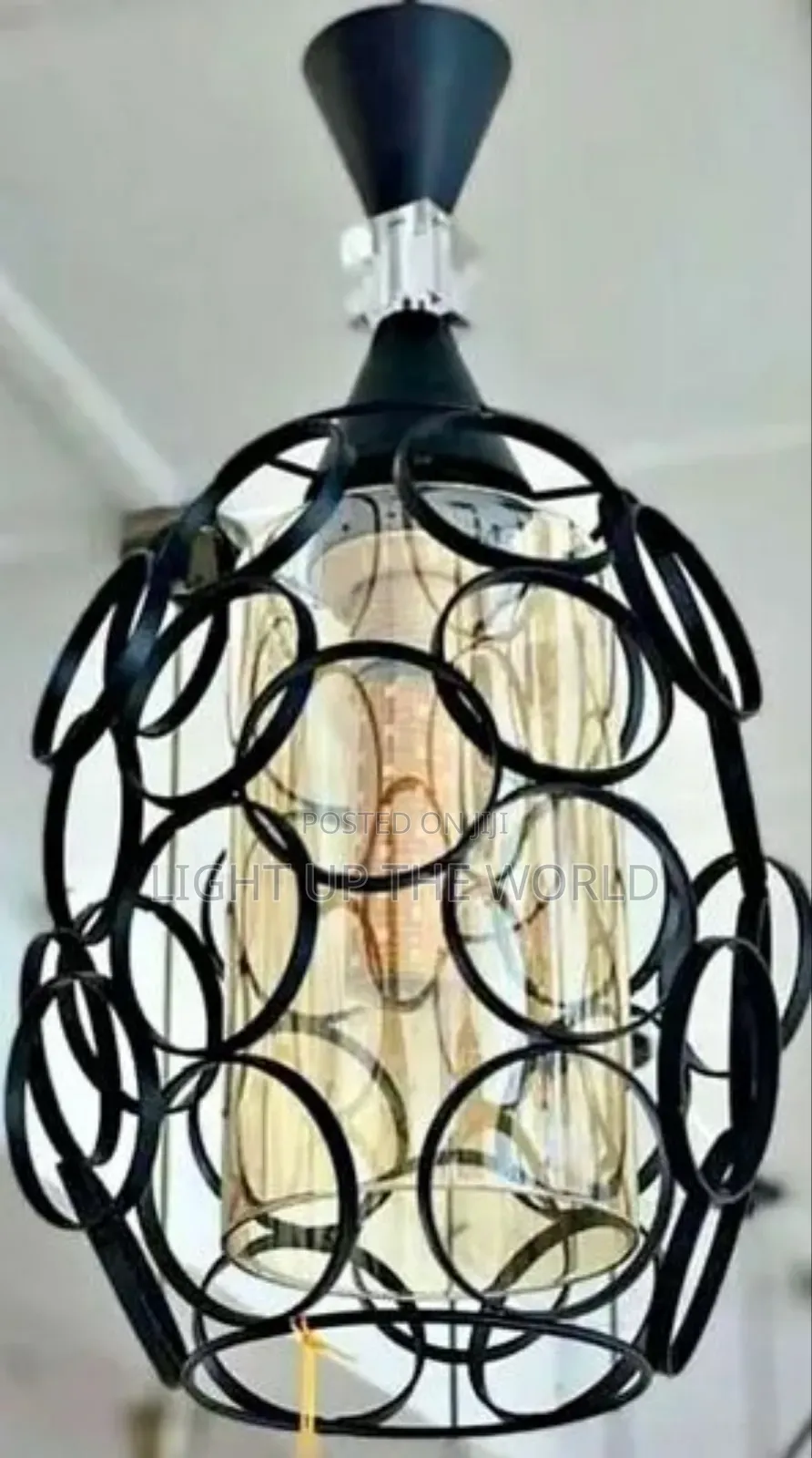Black Pendant With Glass
