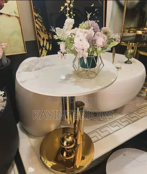 Gold and Cream Center Table