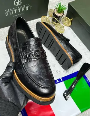 Italian Gianfranco Butteri Pure Leather Luxury Men Loafers