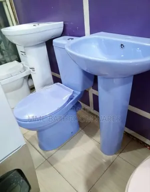 Blue Colored Wc and Basin Complete Sets