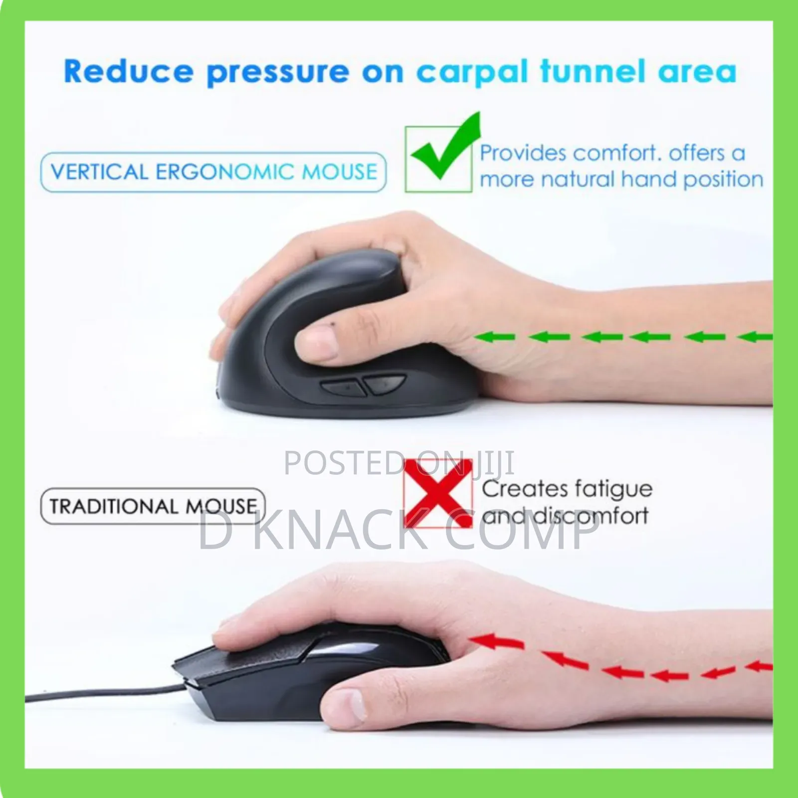 Ergonomic Optical Wireless Vertical Mouse Stylish