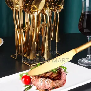 24 Pieces Gold Cutlery Set