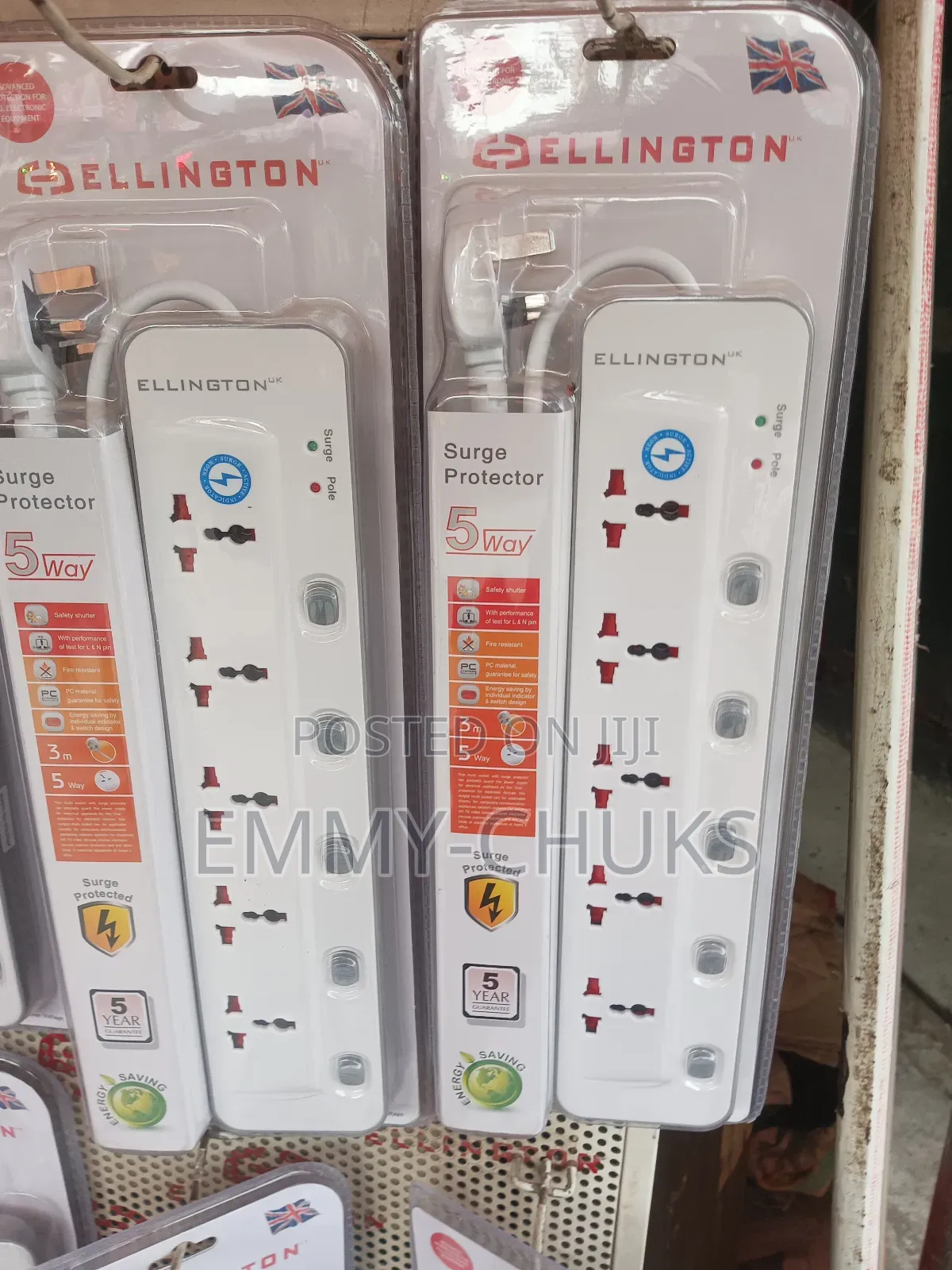 Extension Ellington 5ways Surge Protector Guard