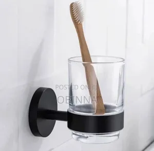 Brimx Glass Cup Holder for Toothbrush