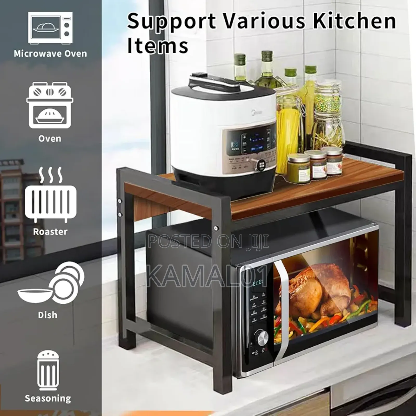 (2-Layer) Microwave Stand, Kitchen Platform Oven Stand Rack