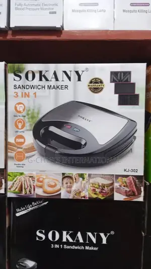 Sokany 3 -in-1 Waffle Maker, Grill, Toaster, Sandwich
