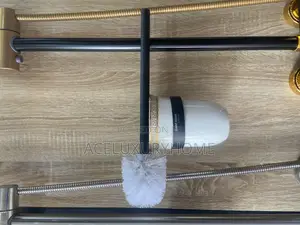 White and Black Stripe Toilet Brush