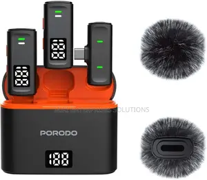 Porodo Wireless Double Microphone With Charging Case
