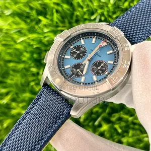 Original Breitling Blue Faux Leather Strap Watch
