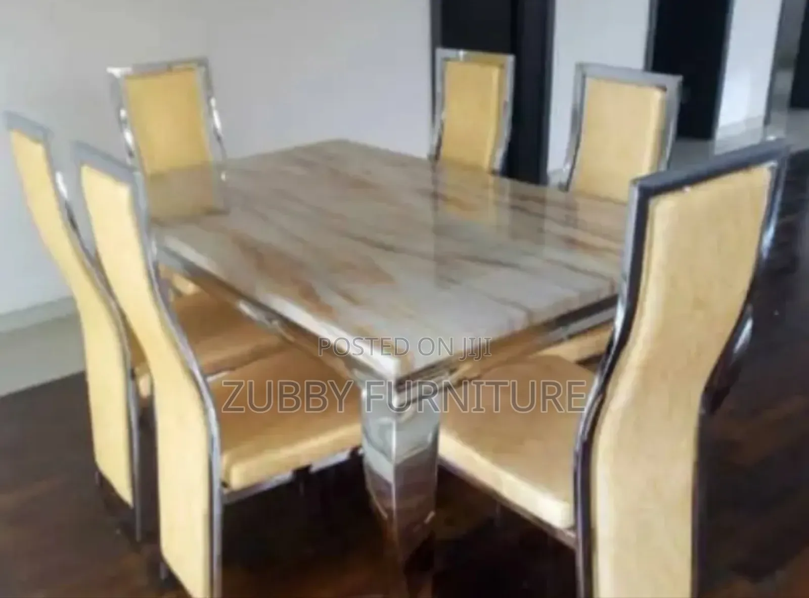 High Quality and Imported Marble Dining Table by 6 Chairs