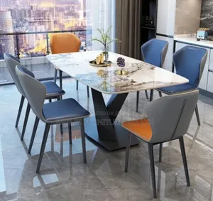 Luxury Set of Marble Dinning Table With 6 Chairs