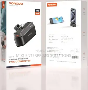Porodo 5000mah 
Power Bank With Type-C Connector