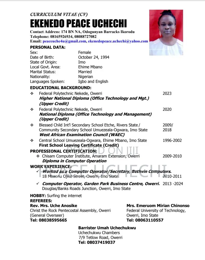 Clerical Administrative Cv