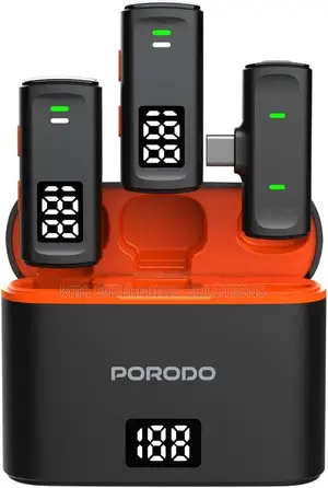 Porodo Wireless Collar Double Microphone With Charging Case