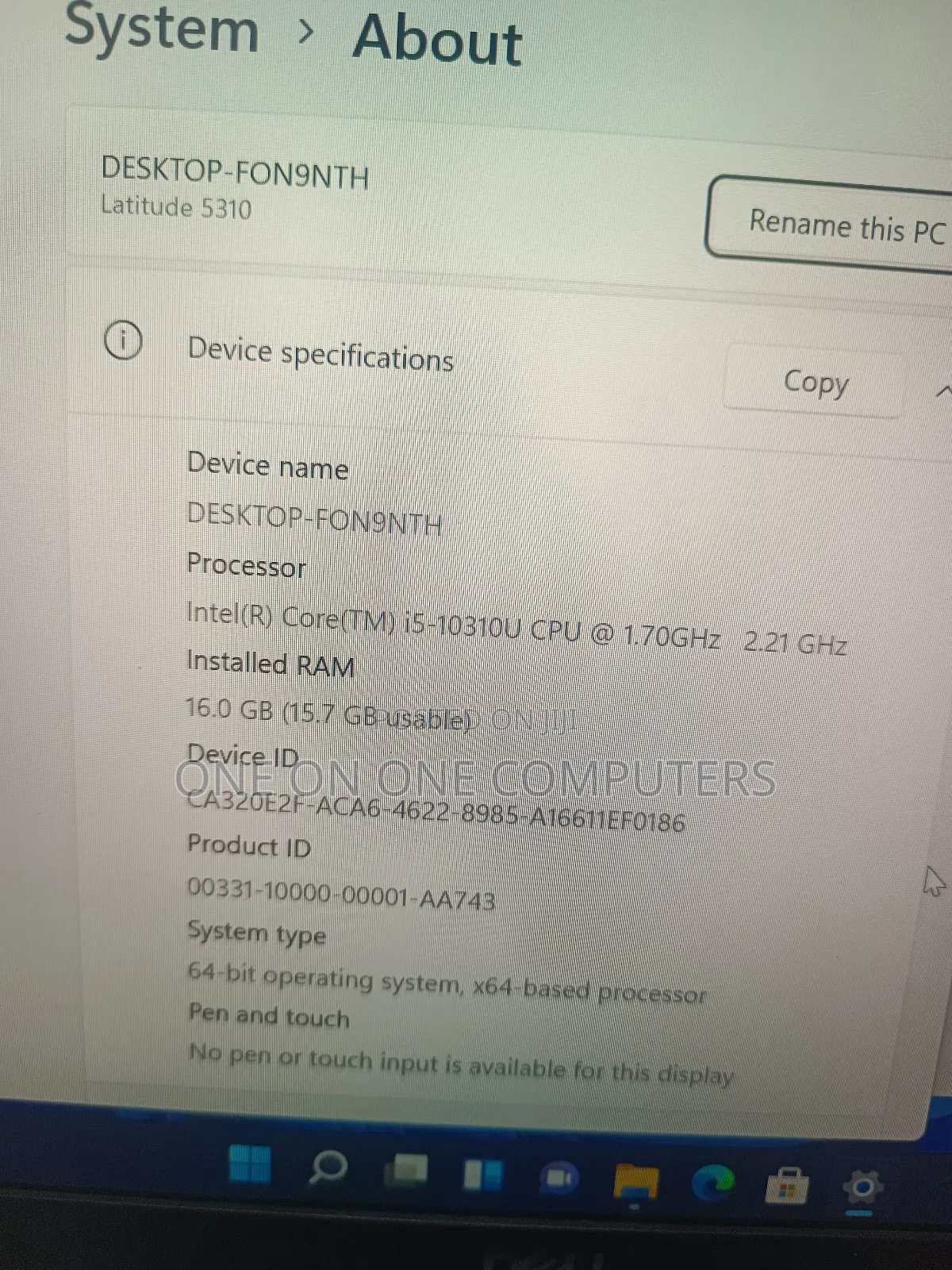 Laptop Dell Latitude 5310 16GB Intel Core I5 SSD 256GB