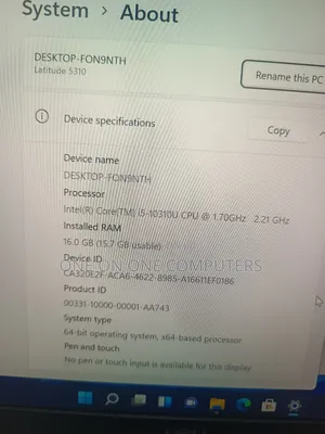 Laptop Dell Latitude 5310 16GB Intel Core I5 SSD 256GB