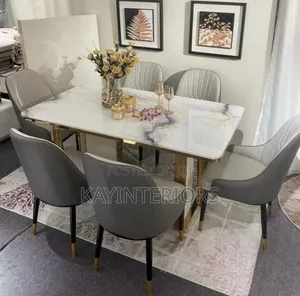 Marble 6 in 1 Dinning Sets in Gray Color