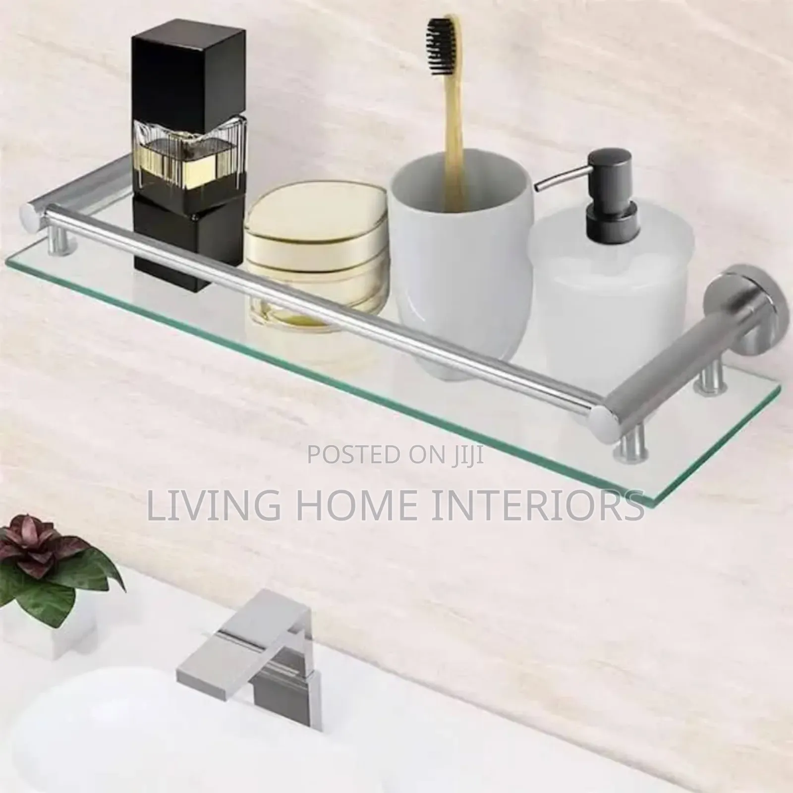 Silver Single Glass Shelf