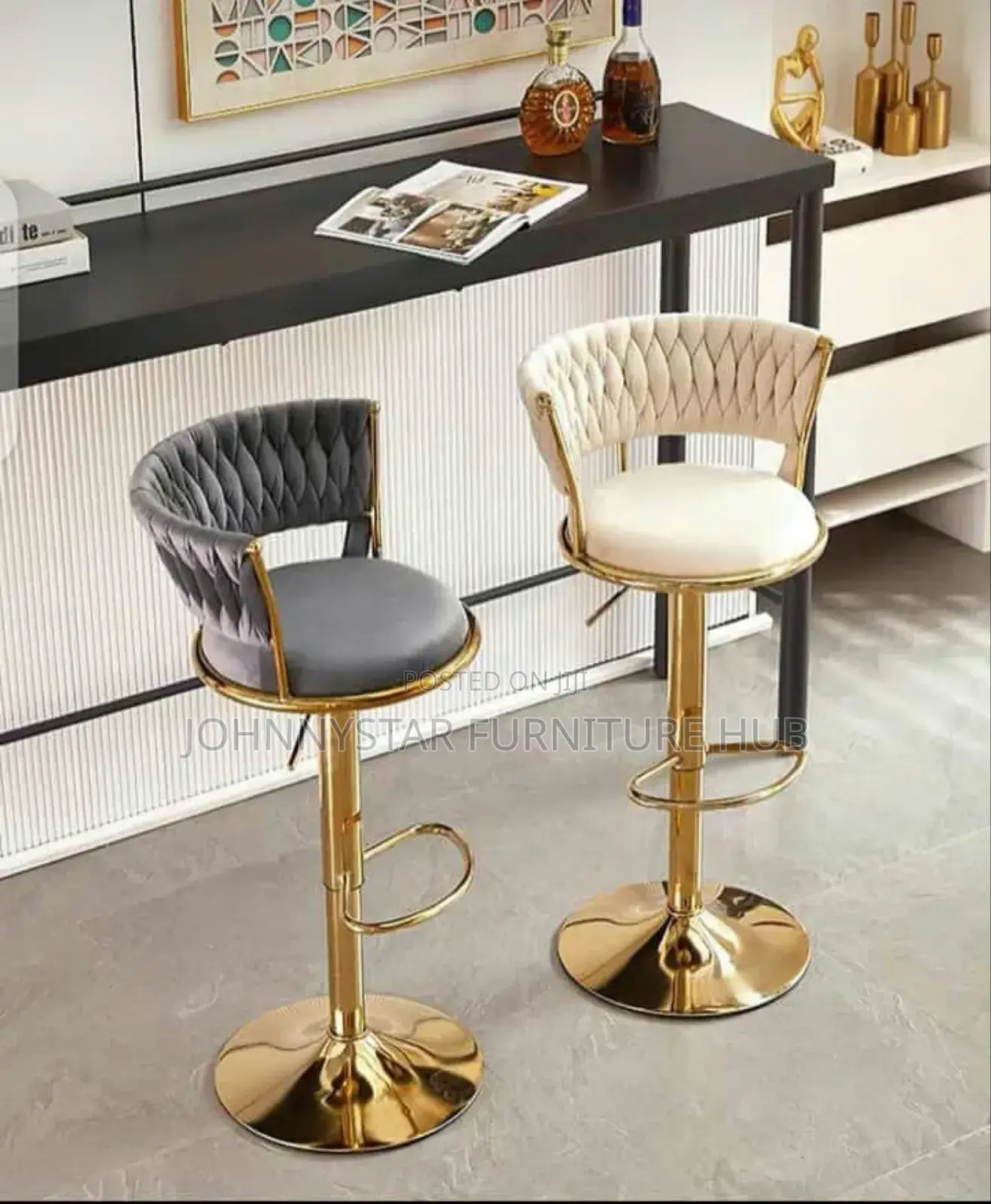 Stuffzy Gold Bar Stools