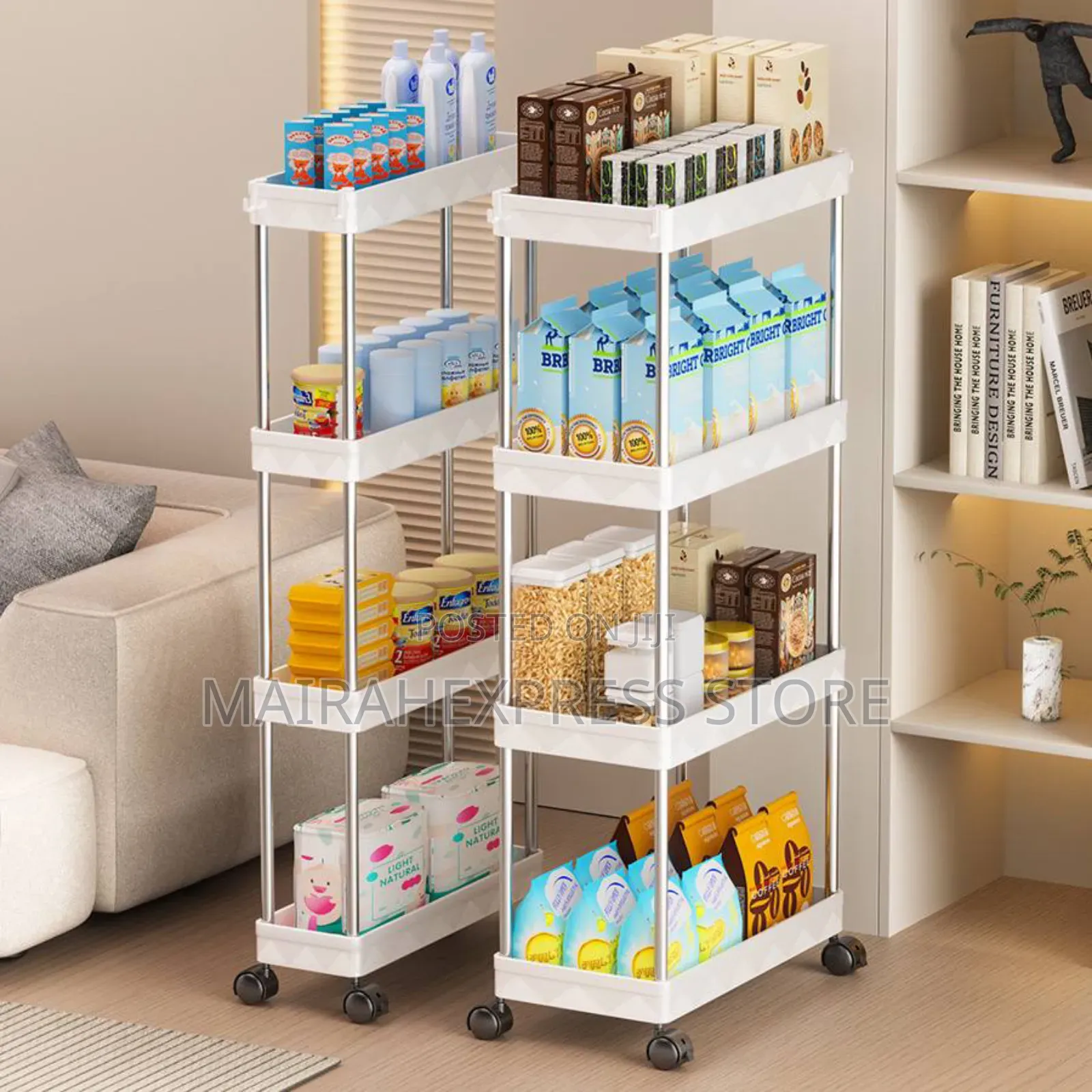 4 Tiers Multipurpose Storage Trolley Rack (2st7)