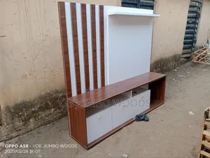 White and Brown 6ft by 7ft Tv Console