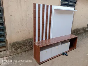 White and Brown 6ft by 7ft Tv Console