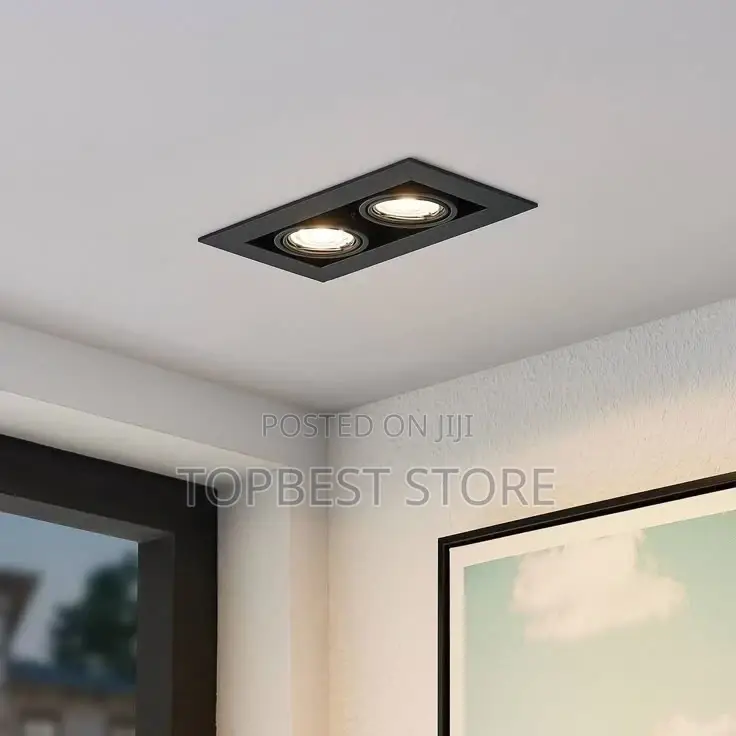 Square Ceiling Recessed Gu10 Downlight Complete With Bulbs