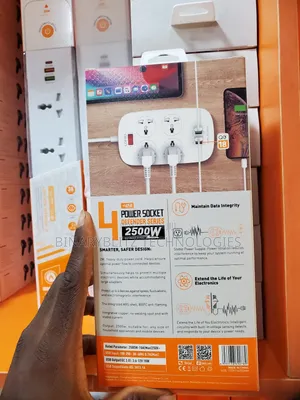 2500watts Power Socket With 4 Usb A & Surge Defender