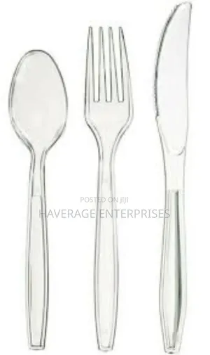 Cutlery Sets Clear Plastic Fork, Knife Spoon 500pces