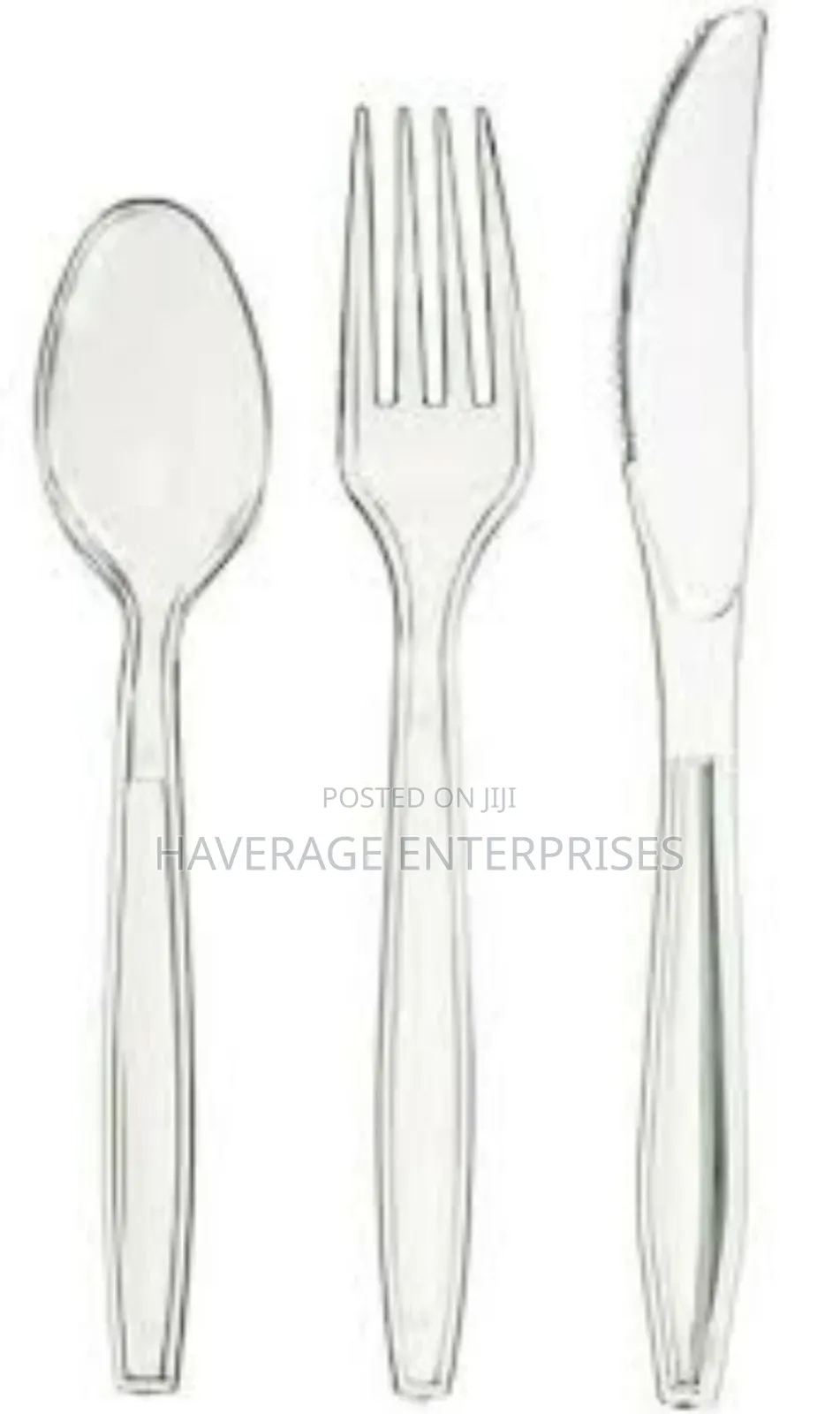 Cutlery Sets Clear Plastic Fork, Knife Spoon 500pces