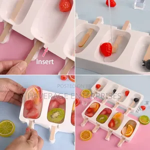 10 Sets of Silicone Ice Cream Mould 4 Cavity Mold Reusable