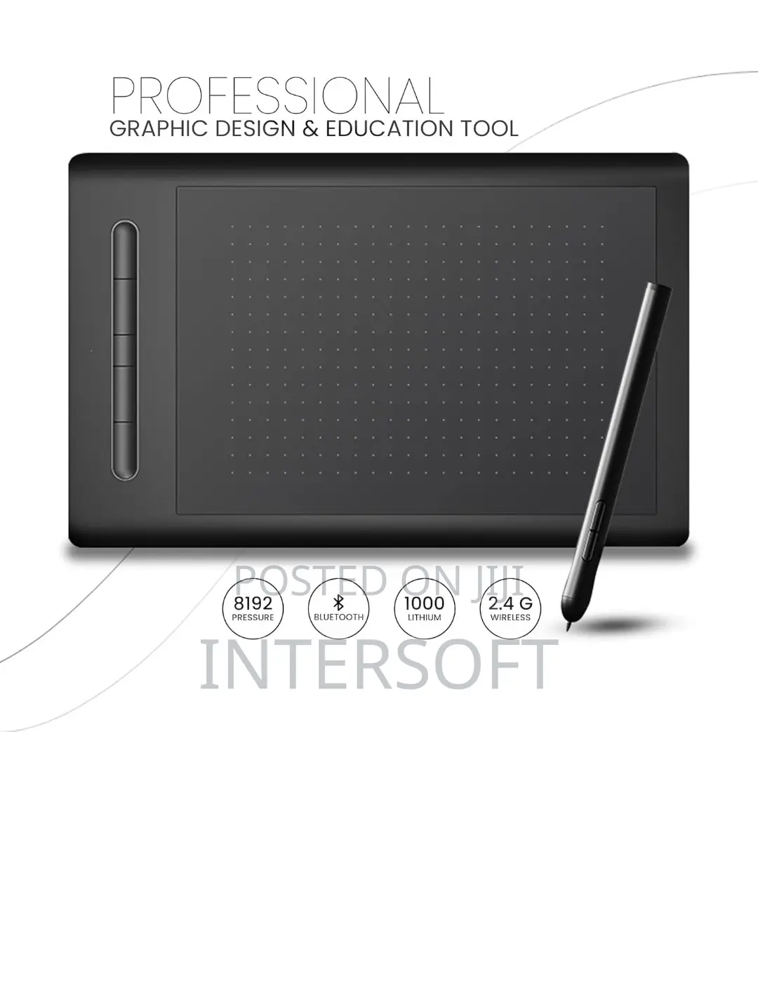 Iwireless Graphic Tablet 8.4"X 5.6" Size, Battery Free Pen,