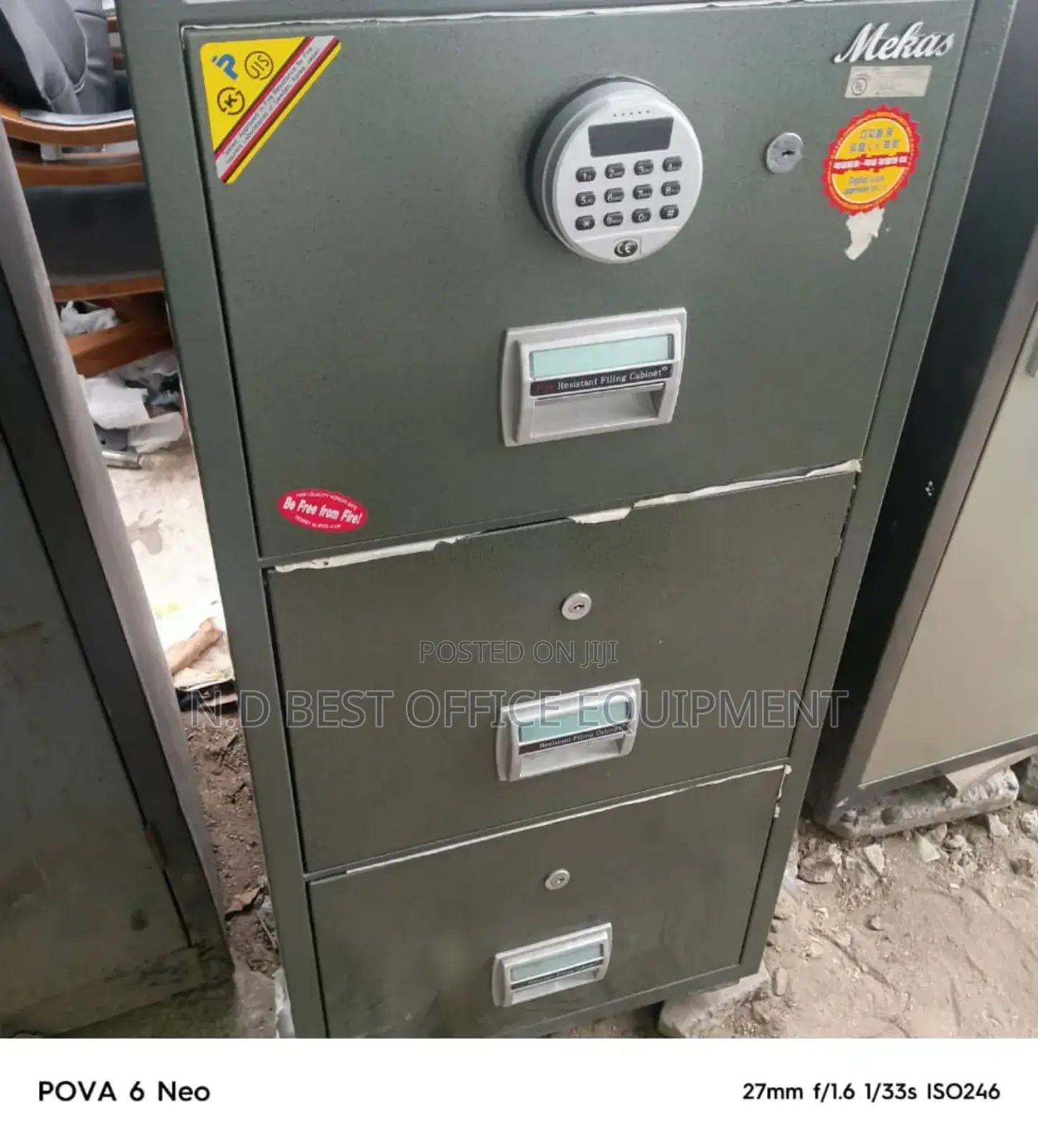3 Drawings Fireproof Safe Cabinets Digital